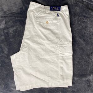 Men’s Polo Ralph Lauren Rugged Chino White Cargo Shorts NWT Size 42T